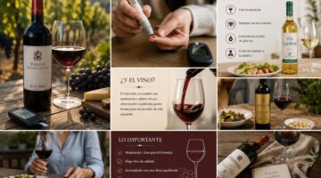 Una persona diabética puede tomar vino: copa de vino tinto seco servida con comida.