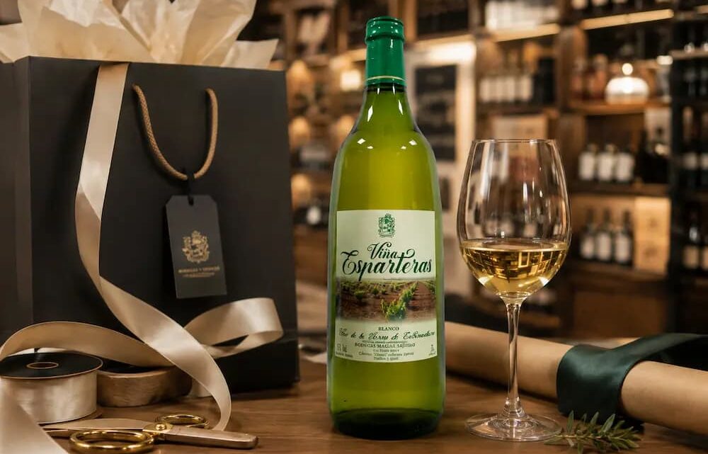 ino blanco bueno para regalar presentado en estuche de bodega familiar.
