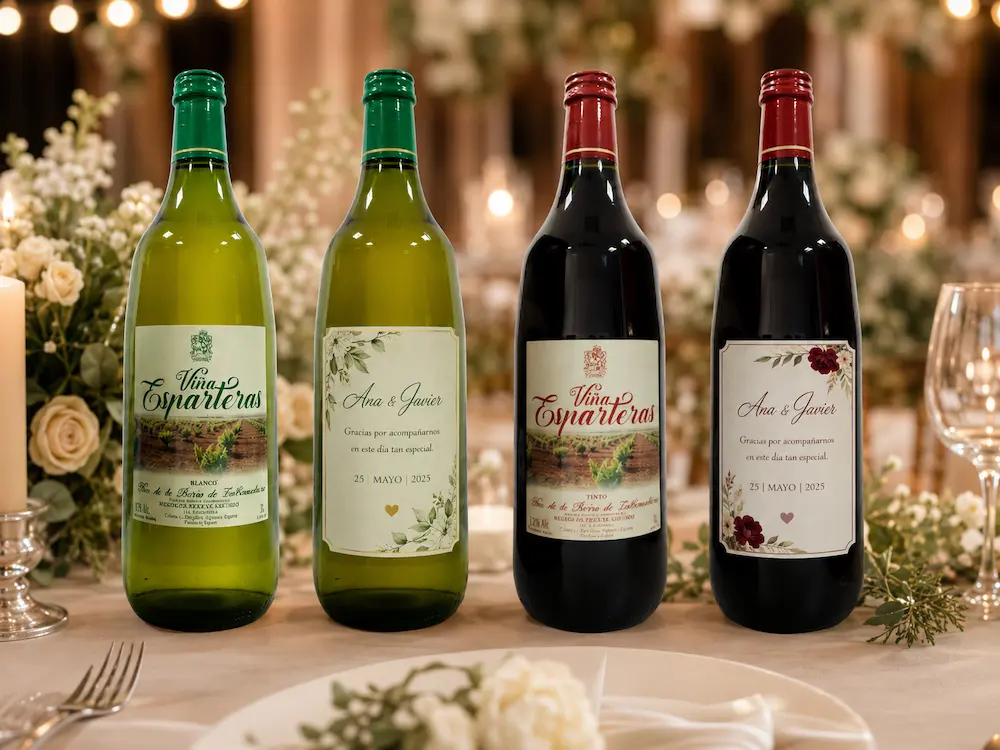 caja de vino personalizada para boda, estuche de vino para padrinos, regalo de boda con vino