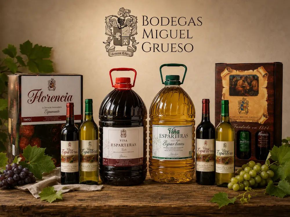 Selección de vinos de Extremadura con tintos, blancos y dulces de bodega familiar. Mejor selección de vinos tintos extremeños elaborados con uvas de viñedos propios. Comprar vinos blancos online con envío a toda España desde nuestra tienda de vinos.